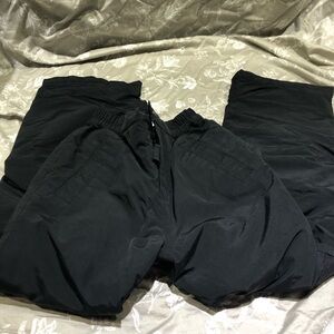 Lands End black snow pants 10 slim iron knee grow with me leg